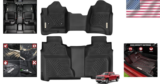 Premium All-Weather Protection Floor Mats for 2015-2019 2500HD/3500HD Crew Cab