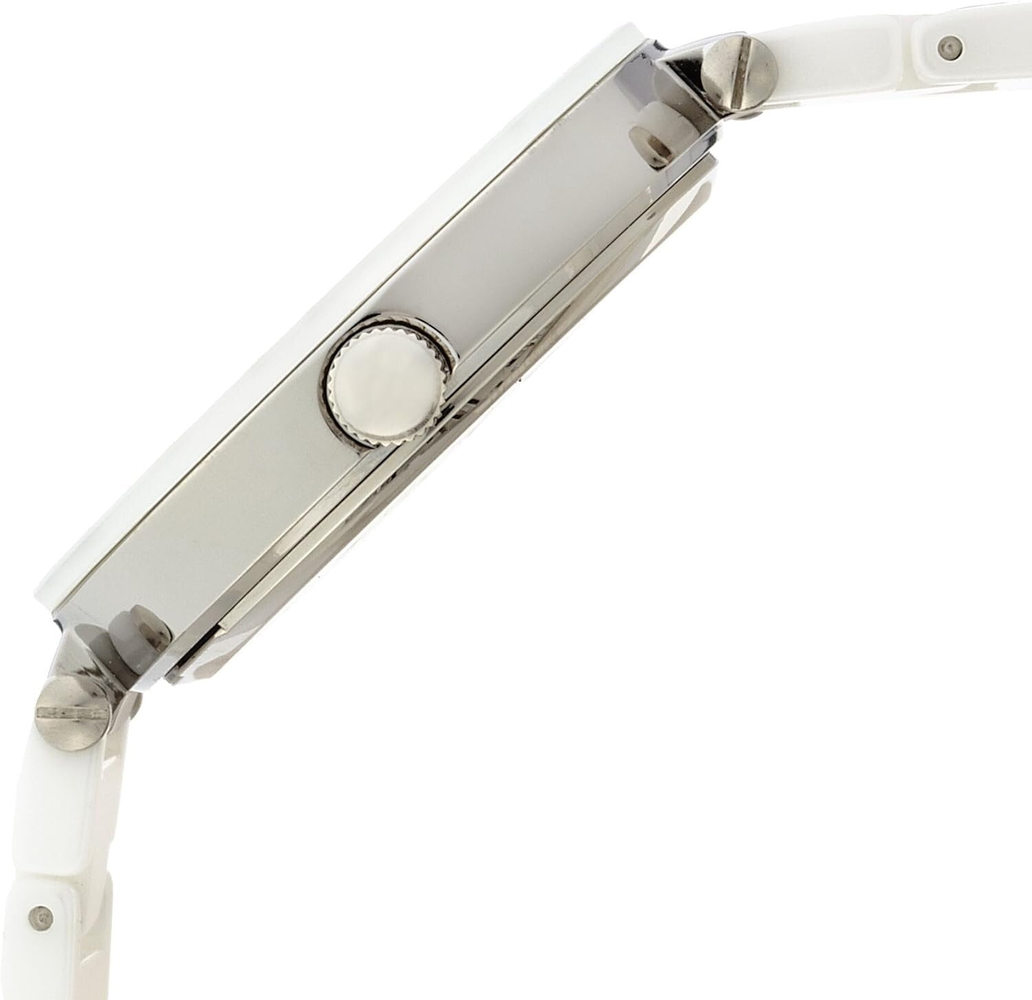 Elegant Women's Ceramic Timepiece with Diamond and Adjustable Link Bracelet