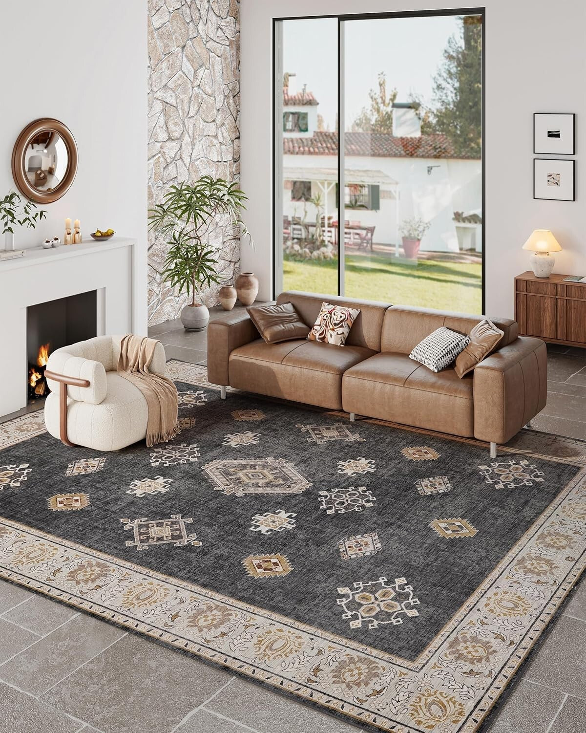 Versatile Non-Slip Carpet 9'x12' - Perfect for Bedroom, Living Room & More