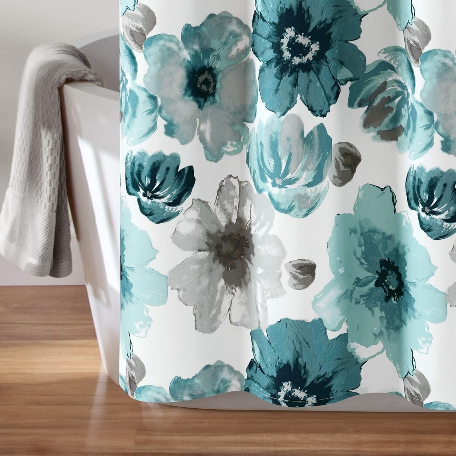 Stylish 100% Polyester Floral Shower Curtain, 72" x 72" - Easy Care and Install