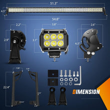 Load image into Gallery viewer, Bright 52-Inch LED Light Bar with 2 Pods &amp; Mounting Bracket for Jeep JK Owners