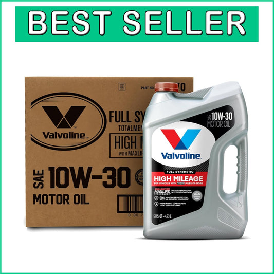 Full Synthetic High Mileage Motor Oil 10W-30 - 3 x 5 QT for Enhanced Engine Life