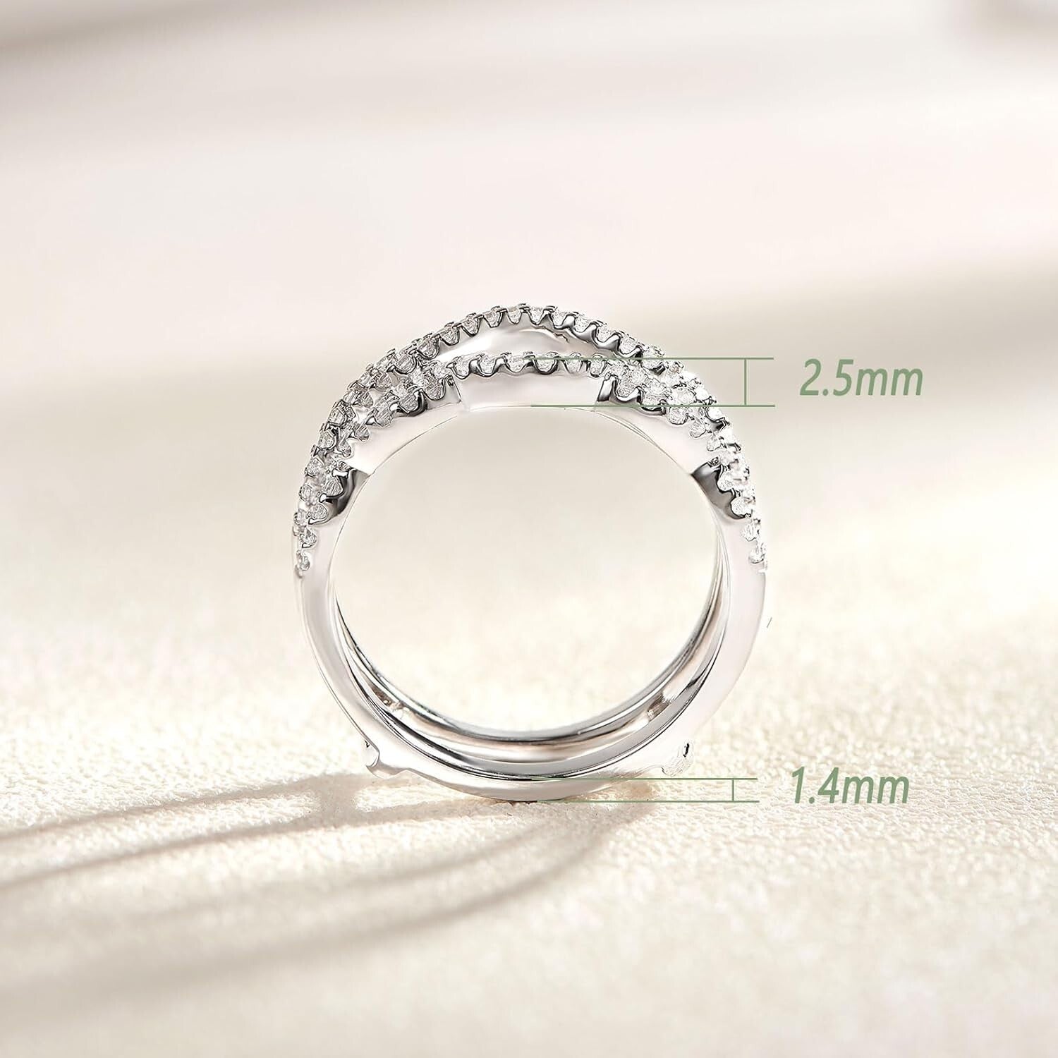 Luxury Sterling Silver Infinity Ring Guard Enhancer - Size 6, Gift Box Included