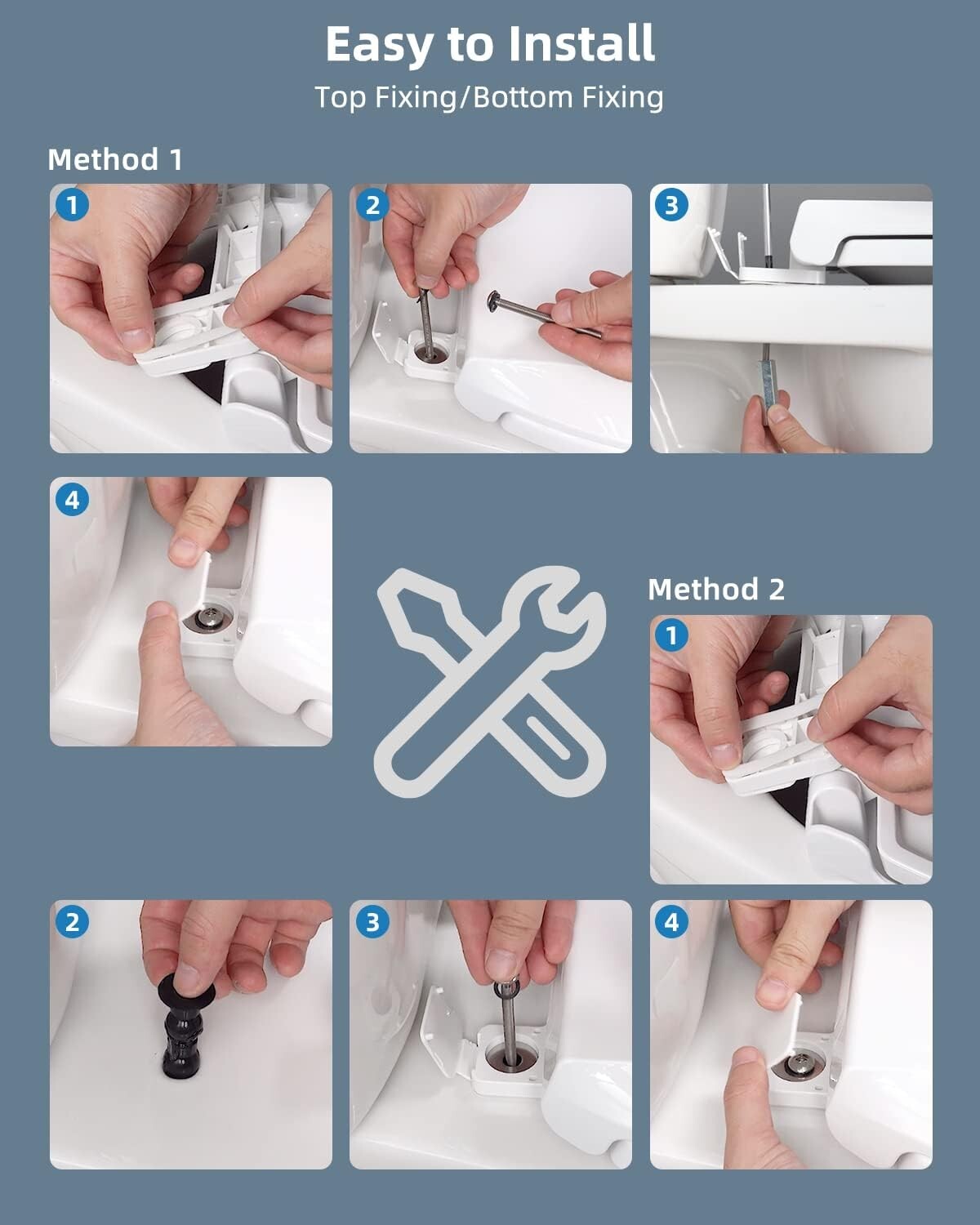 Durable Elongated Toilet Seat - Soft Close, Easy Install, and Non-Slip Bumpers