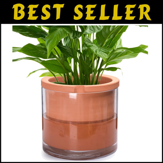 10 Inch Resin White Terracotta Self-Watering Pot - Perfect for Indoor Plants