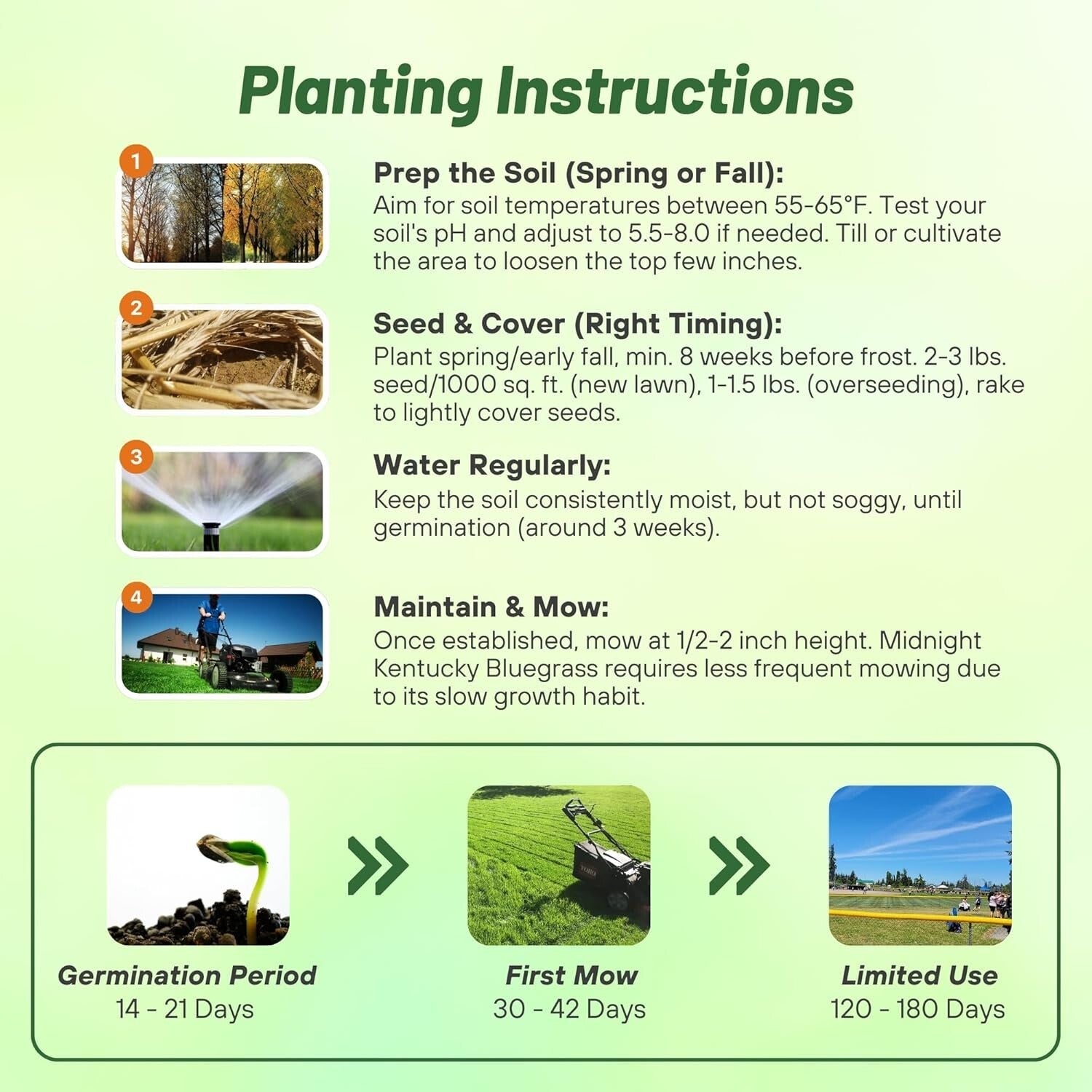 10 Lbs of Cold & Drought Tolerant Kentucky Bluegrass Seed - OptiGrowth Coated