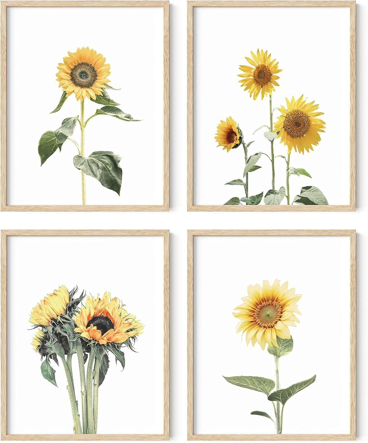 Framed Sunflower Paintings Wall Decor - Customizable Art Prints for Any Room