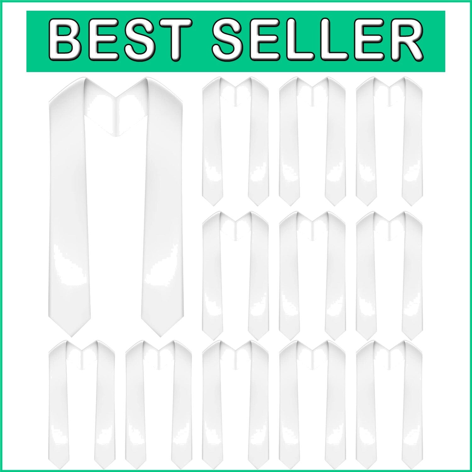 Classic 70 Inch Graduation Stoles - 12 Piece Set for Customizable Celebrations