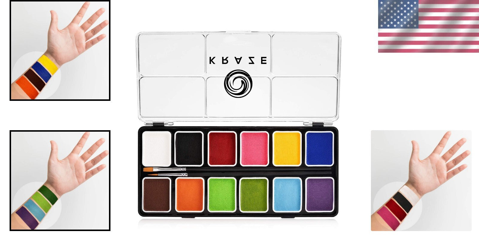 Complete 12-Color Face Painting Set - Hypoallergenic, Quick Drying & Portable