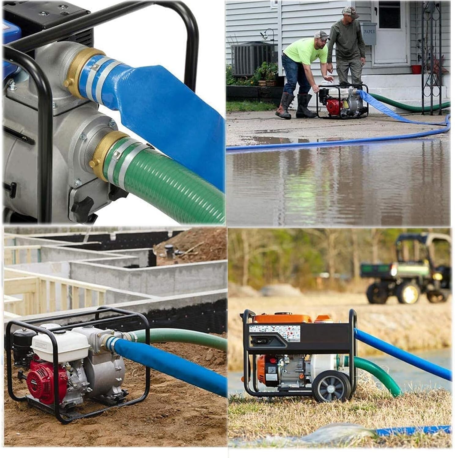 20 ft Heavy Duty PVC Hose - 2" Diameter for Water, Fuel, and Liquid Transfer