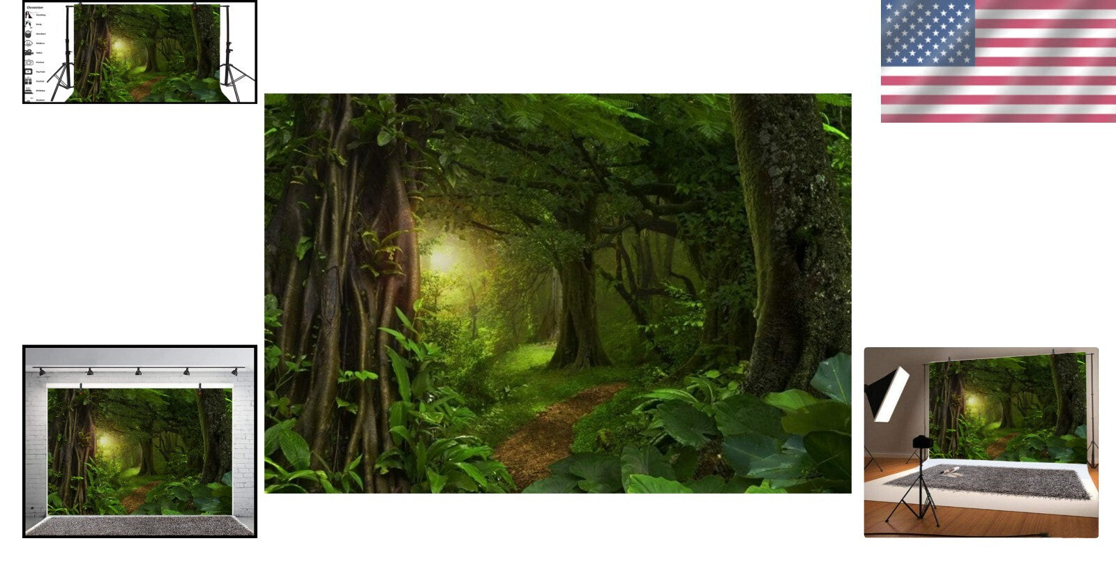 Vibrant 10x8ft Fairytale Jungle Backdrop – Ideal for Parties & Photography