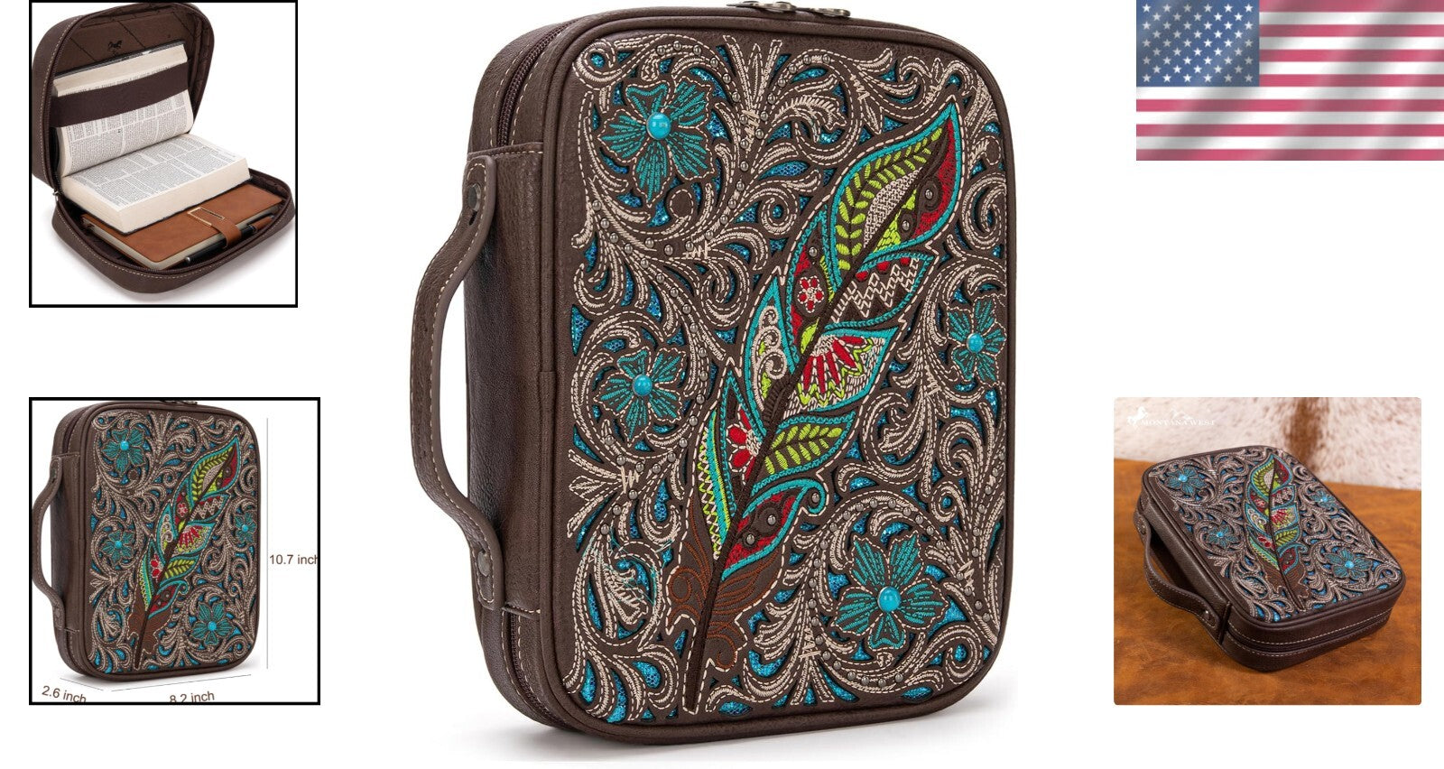 Stylish Vegan Leather Embroidered Bible Cover - Protection and Organization