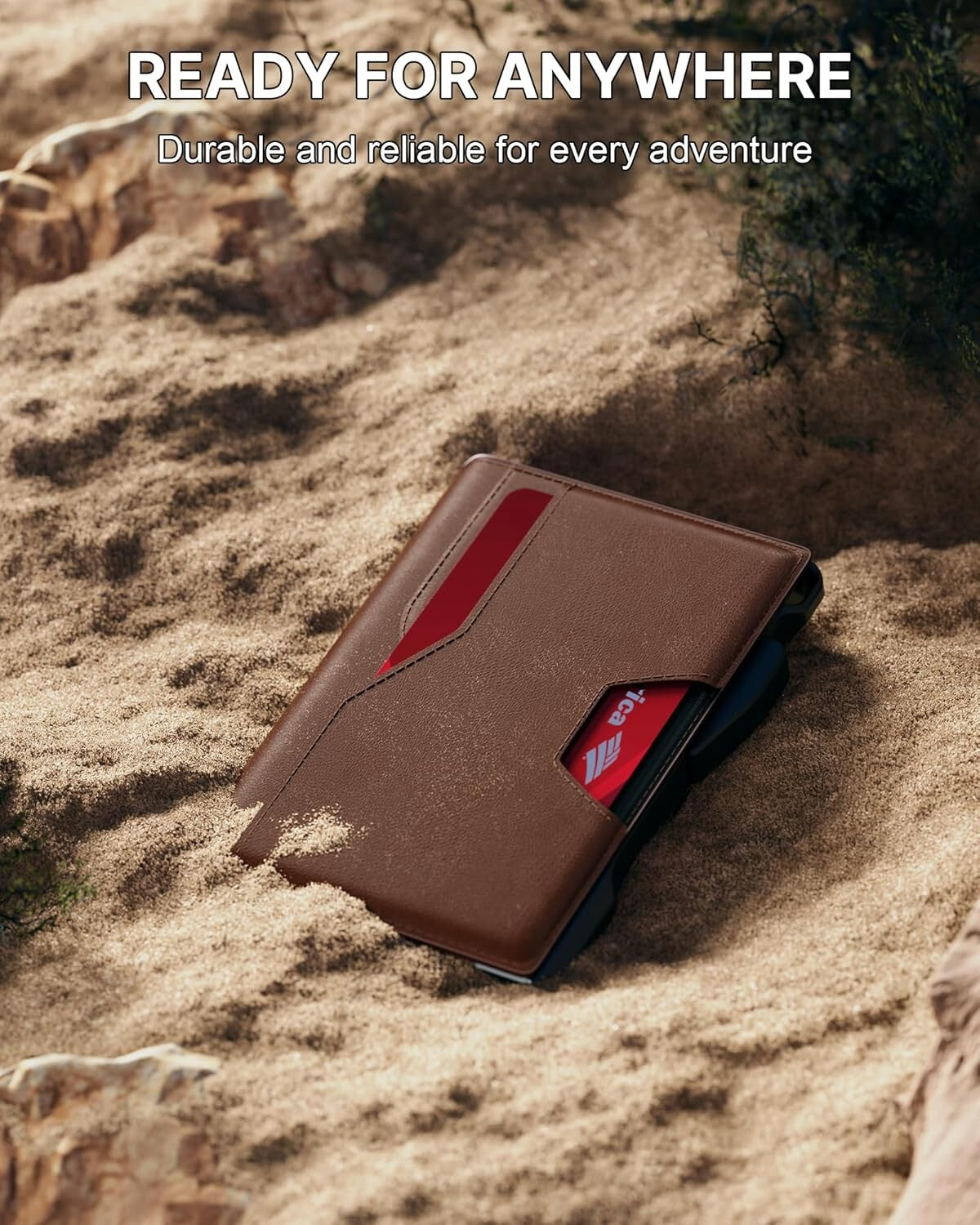 Durable Brown Men's Wallet with Minimalist Design - 1-Year Guarantee Included