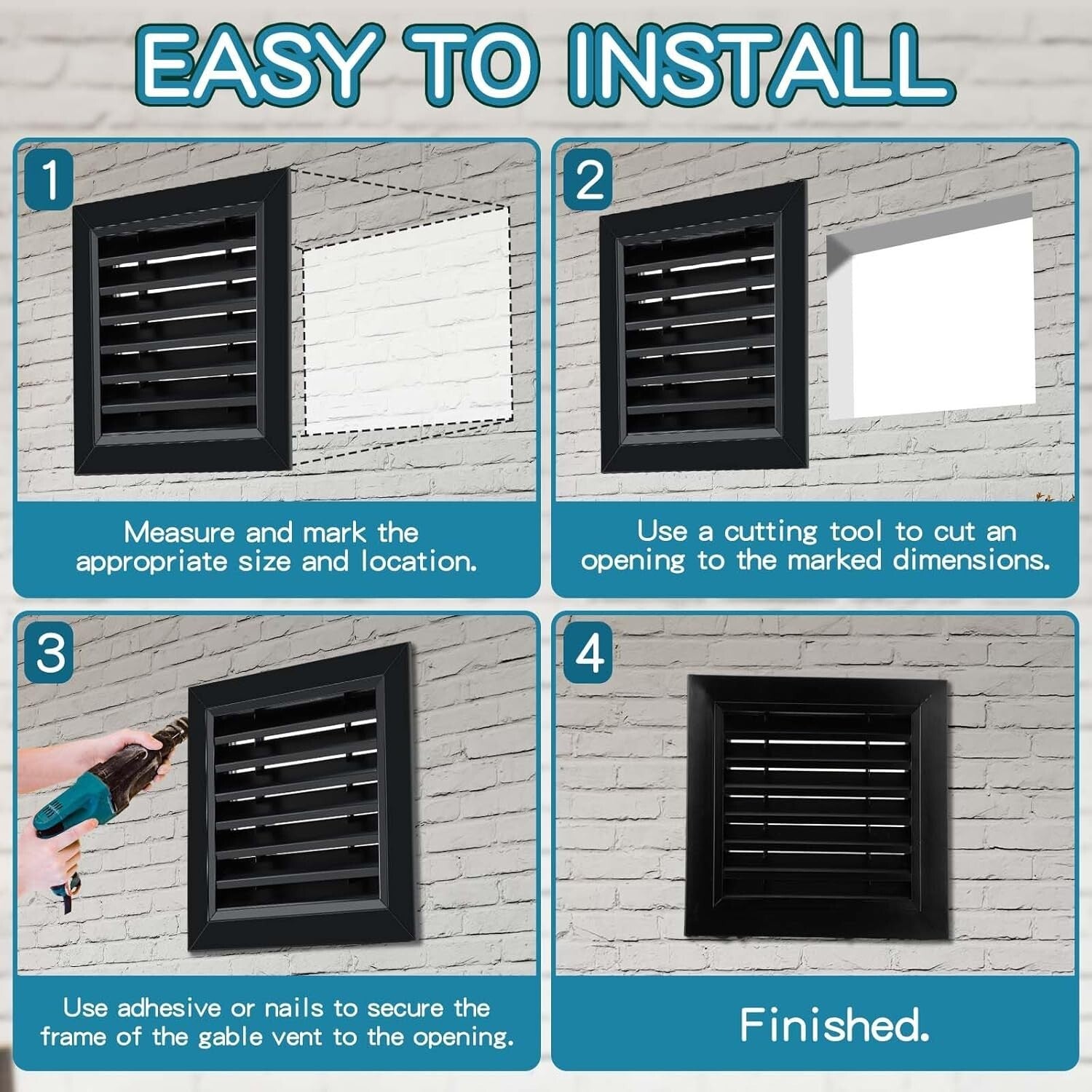 Versatile 12" x 12" Gable Vents with Aluminum Alloy Build - Ideal for Attics