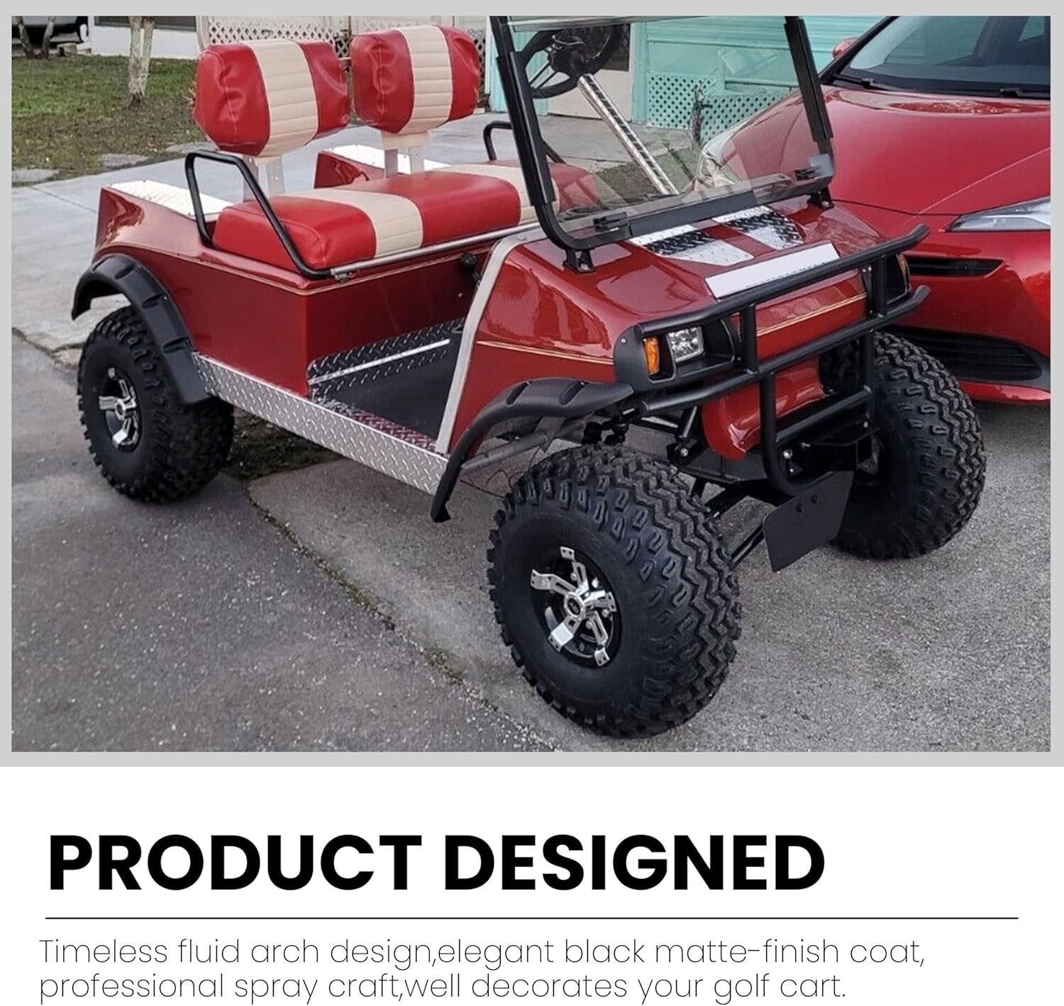 Sleek Matte Black Brush Guard for Club Car DS - Durable Steel Front Bumper