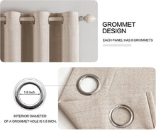 Load image into Gallery viewer, High-Quality Faux Linen Blackout Window Panels – 2 Pack Grommet Curtains 52x96