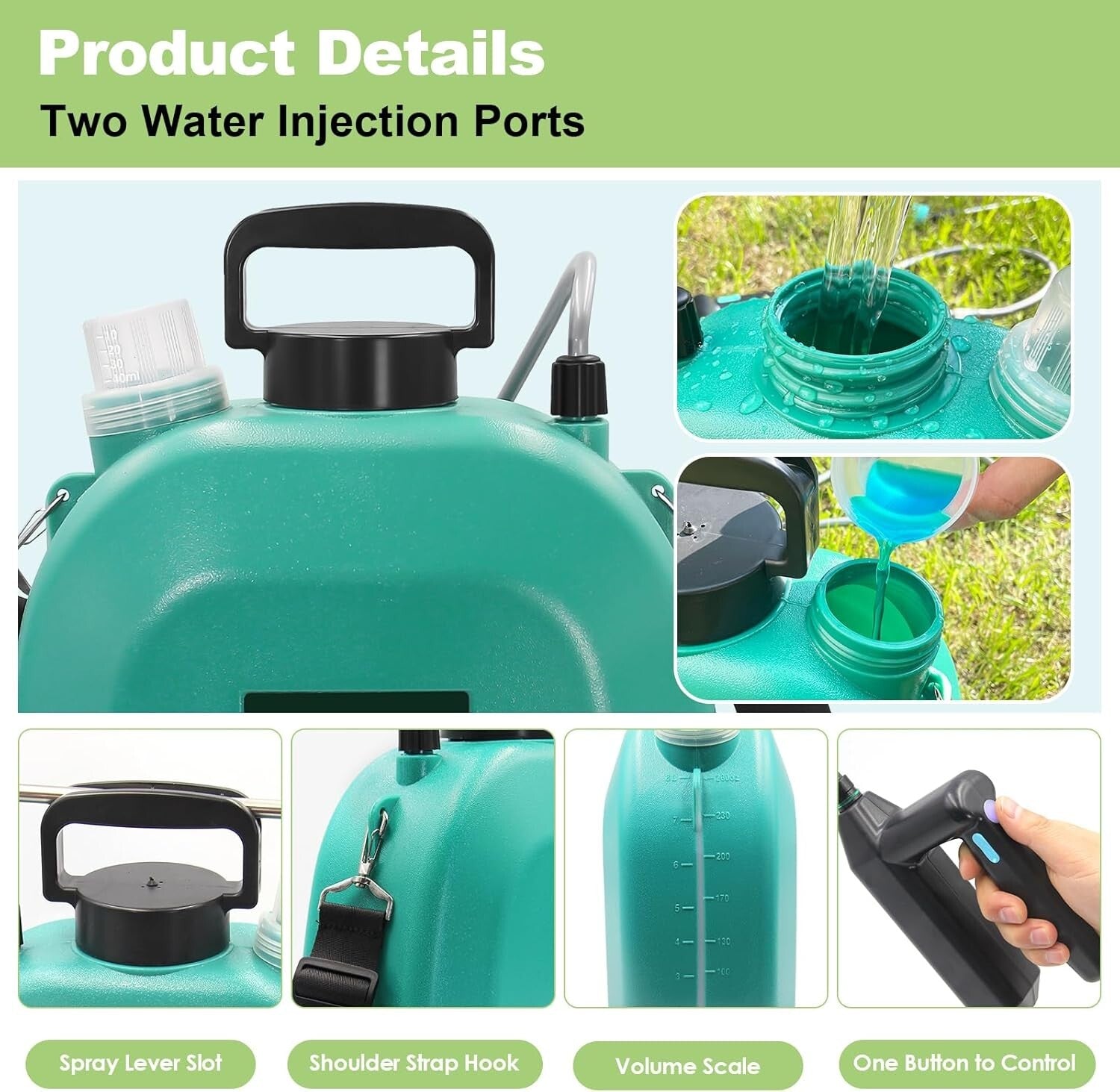 Durable 2-Gallon Garden Sprayer with Powerful Motor and 3 Easy-Change Nozzles
