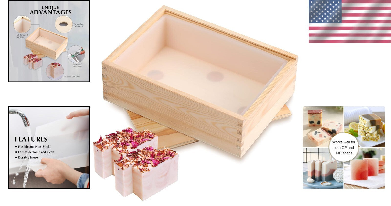 Premium Quality Silicone Soap Mold - 9 Bar Capacity with Easy Demolding Features