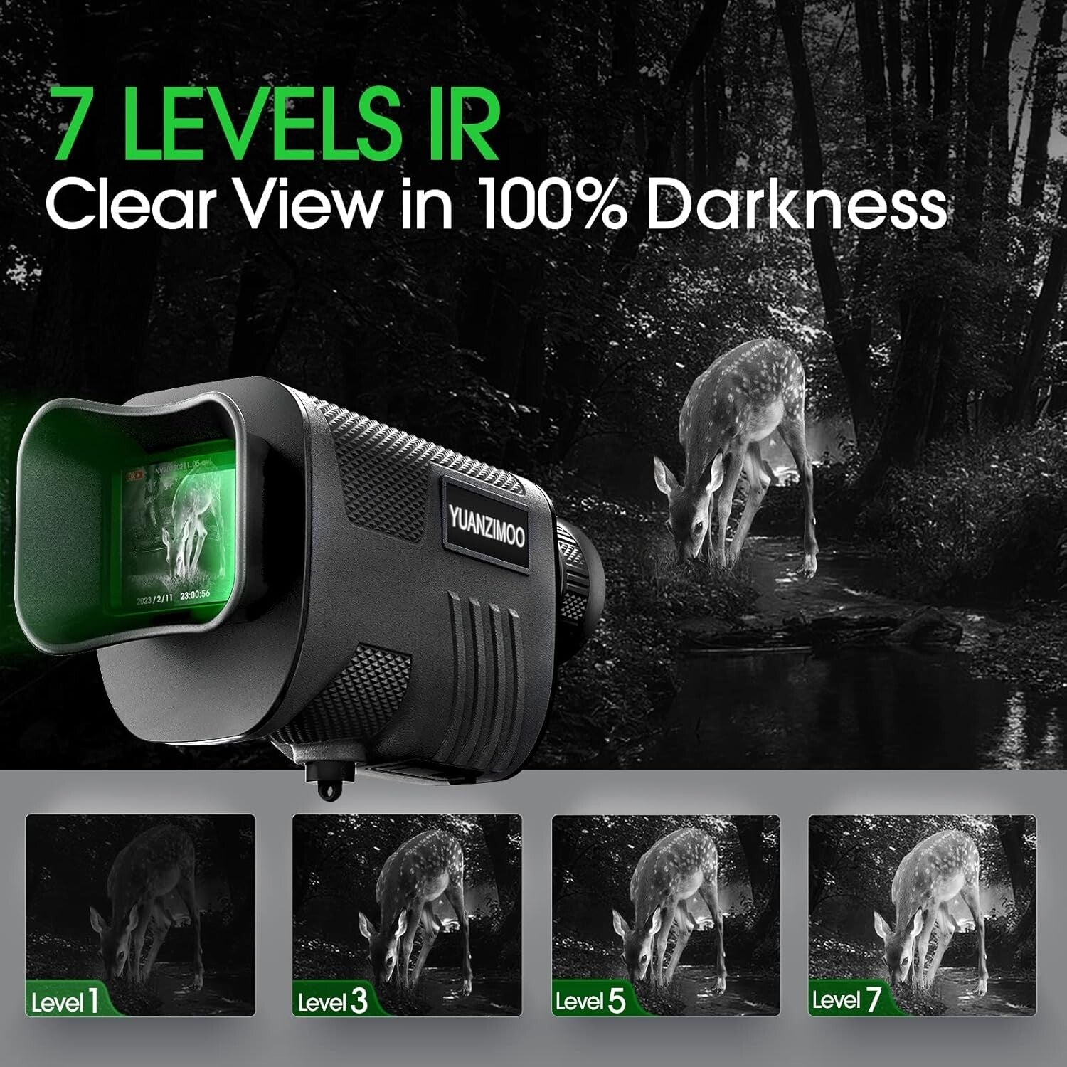 Compact 850nm Infrared Monocular for Hunting and Outdoor Wildlife Viewing