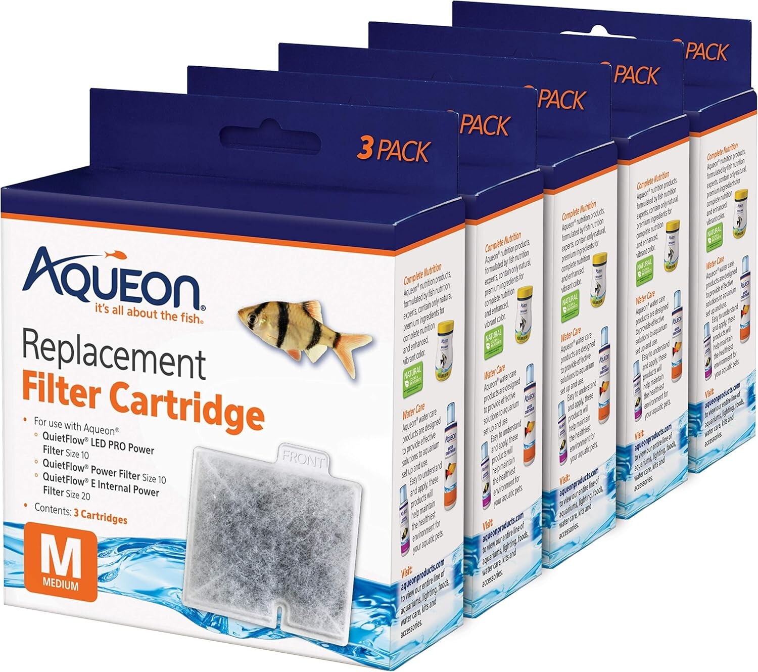 Dual-Sided Aquarium Filter Cartridges - 15 Pack with Even Carbon Distribution