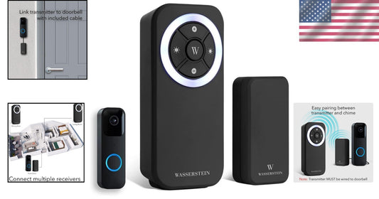 Blink-Compatible Wireless Doorbell Chime - Multiple Receivers Supported, Black