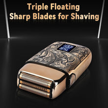 Load image into Gallery viewer, Sleek Electric Shaving Razor with LCD &amp; Protective Sleeve - Perfect Gift for Men