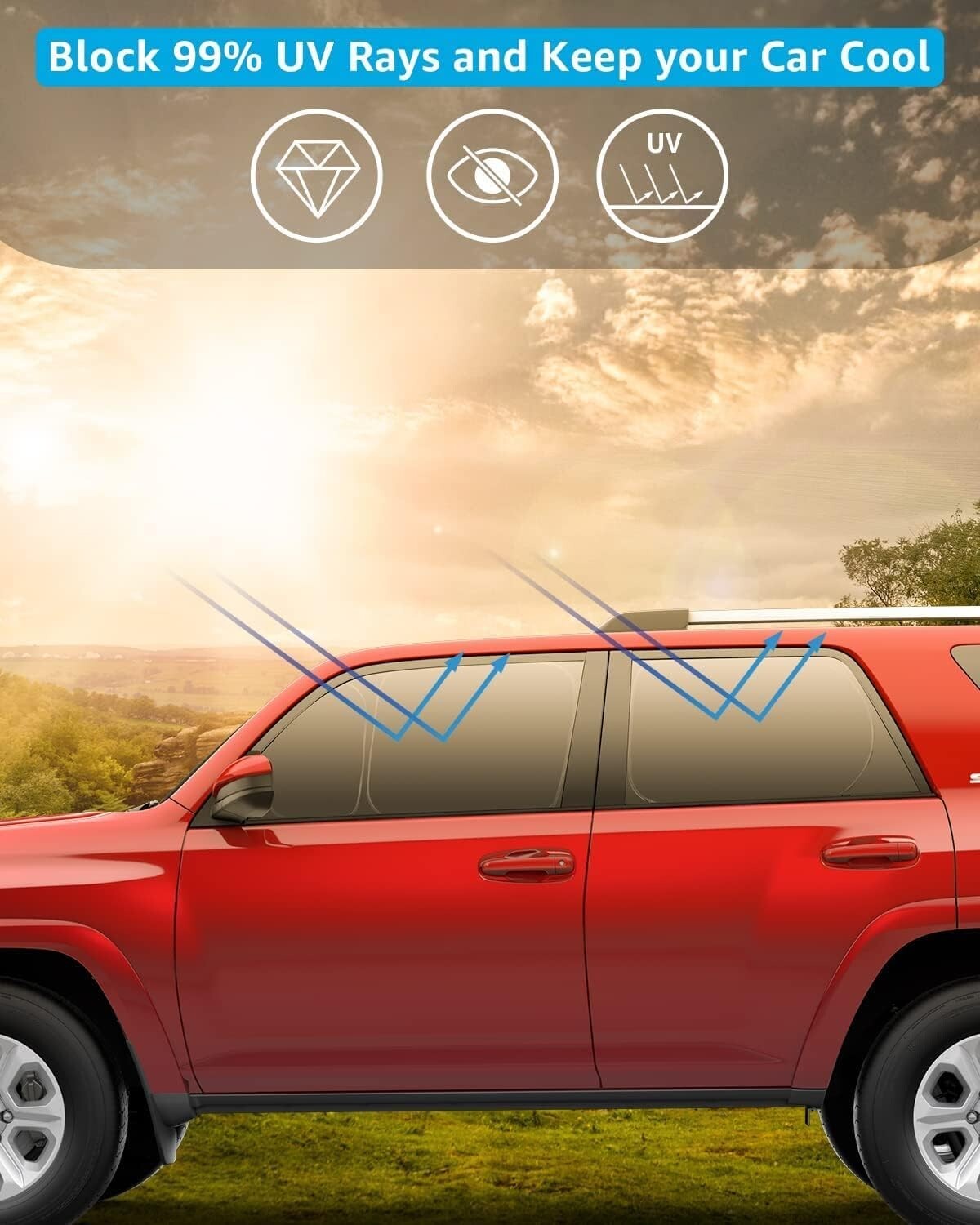 Lightweight Opaque Sun Shade Set for 4Runner - Comfort & Protection on the Road