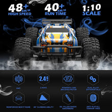 Load image into Gallery viewer, All-Terrain 4WD RC Car with LED Lights - 1:10 Scale, Perfect for Kids &amp; Adults