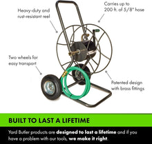 Load image into Gallery viewer, Garden-Ready Heavy-Duty Hose Cart with Wheels - Store 200' of Hose Effortlessly
