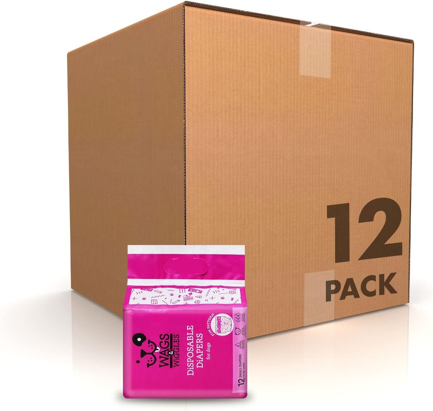 Ultra-Absorbent Disposable Dog Diapers for Female Dogs - 144 Count, Small Size