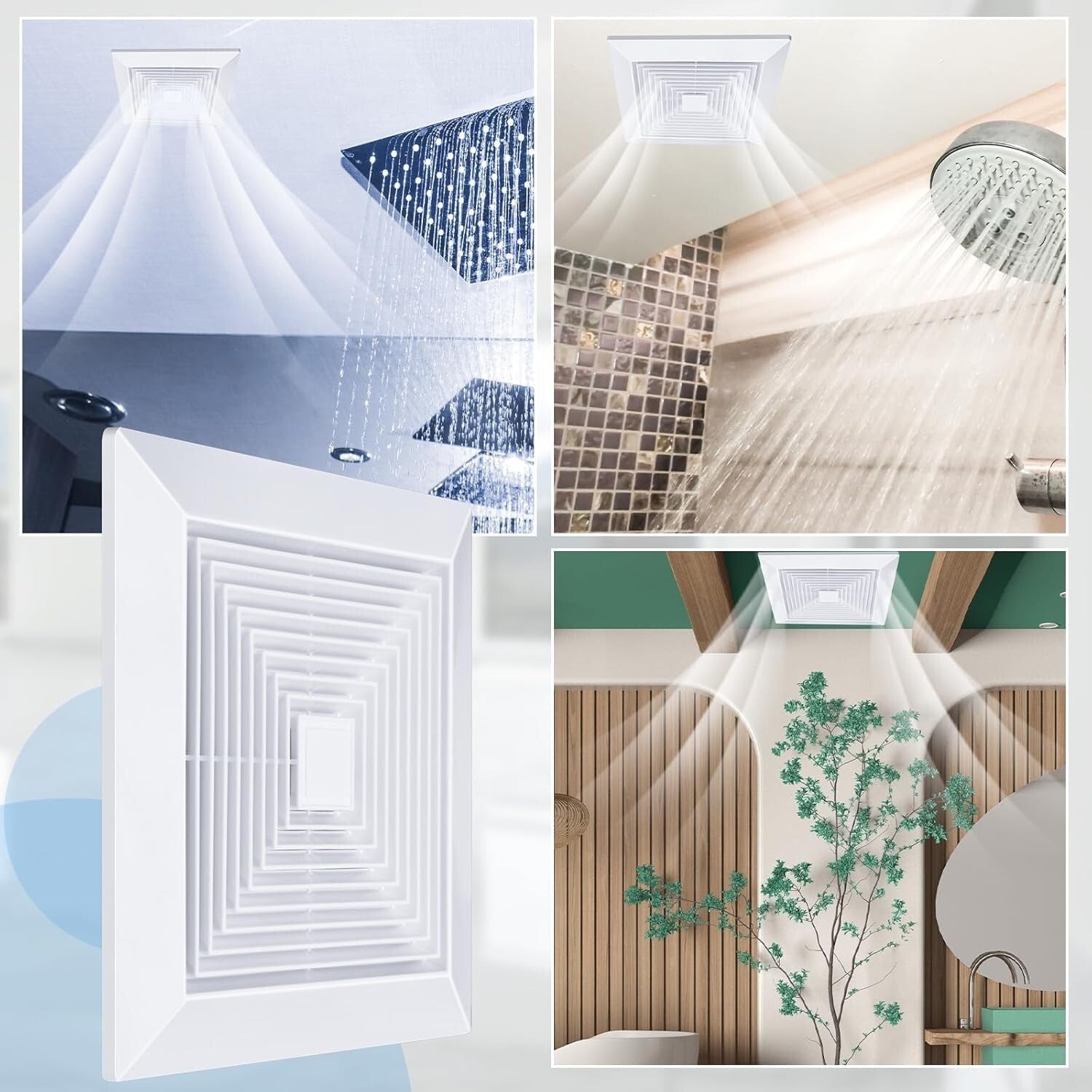 Durable 8-Pc Bathroom Exhaust Fan Covers - Stylish 12x12'' Grille Replacement