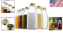 Load image into Gallery viewer, Versatile 6-Pack 1 Liter Glass Bottles with Airtight Lids - Ideal for Beverages