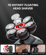 Load image into Gallery viewer, Rechargeable 5-in-1 Bald Men’s Shaver with Magnetic Shaving Head and LED Display