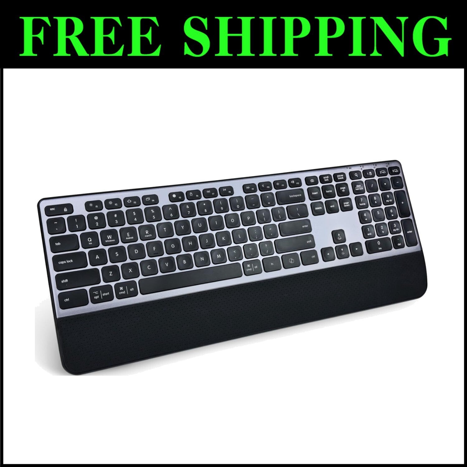 Multi-Device Rechargeable Keyboard with 3-Level Backlit for Office & Home Use