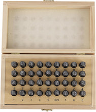 Load image into Gallery viewer, Professional Letter &amp; Number Stamp Punch Set – 36 Pieces for Multi-Surface Use