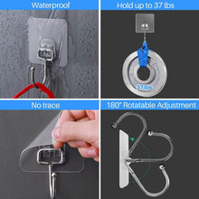Load image into Gallery viewer, Durable Self-Adhesive Hooks - 100 Pack, 37lb Capacity, Ideal for All Surfaces