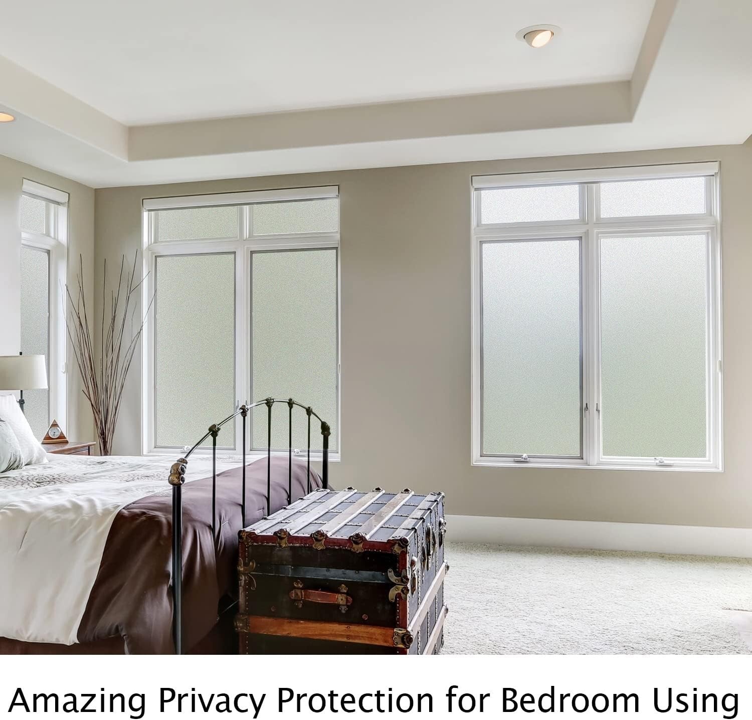 Frosted Window Privacy Film - UV Blocking, Heat Control, Easy Static Cling