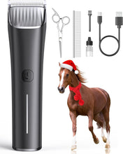 Load image into Gallery viewer, 2 Speed Battery-Powered Horse Clippers for Matted Long Hair - Ultra Quiet