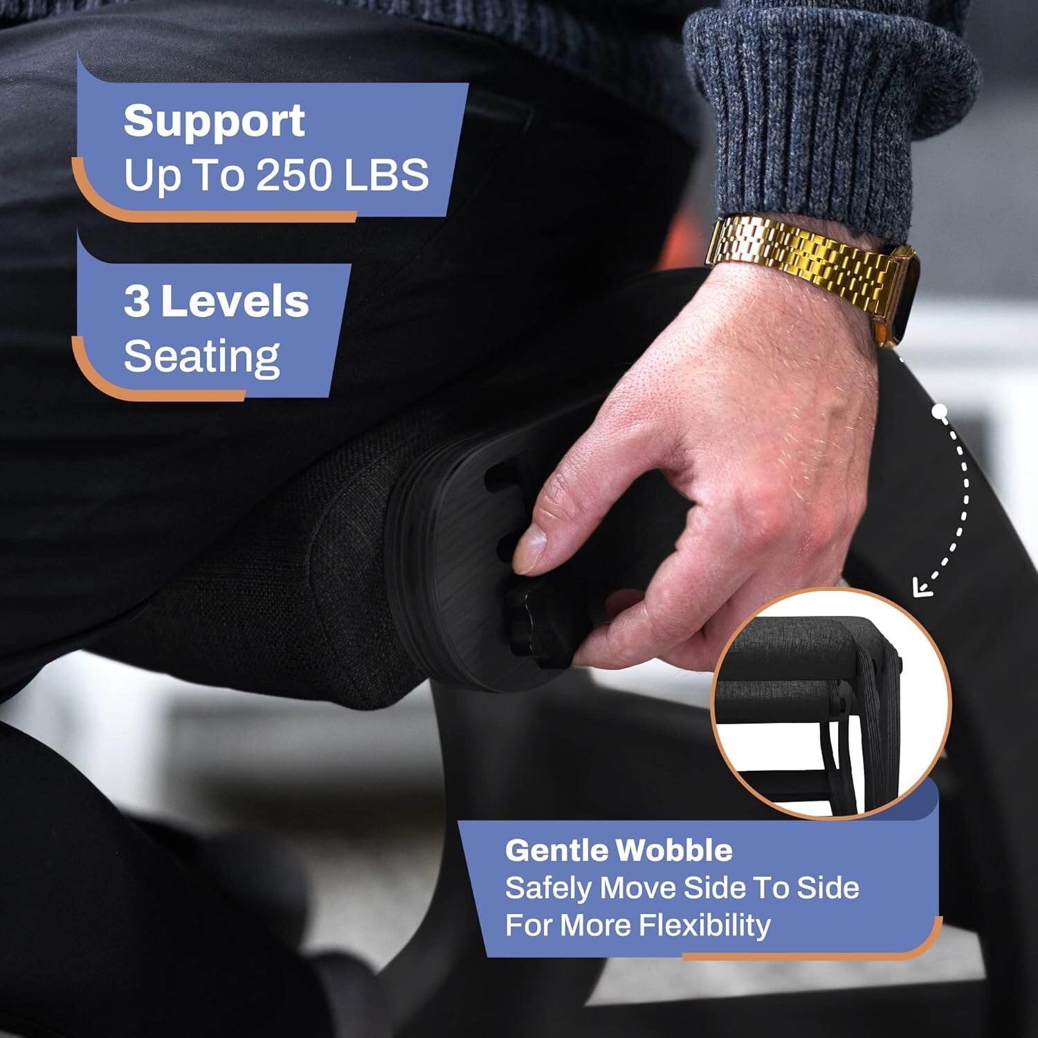 Adjustable Ergonomic Kneeling Chair for Posture Correction & Back Pain Relief