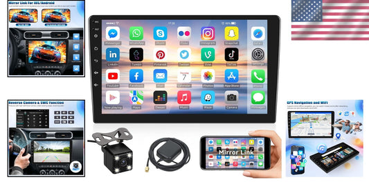 10.1-Inch HD Touchscreen Double Din Car Stereo with GPS & Bluetooth Connectivity