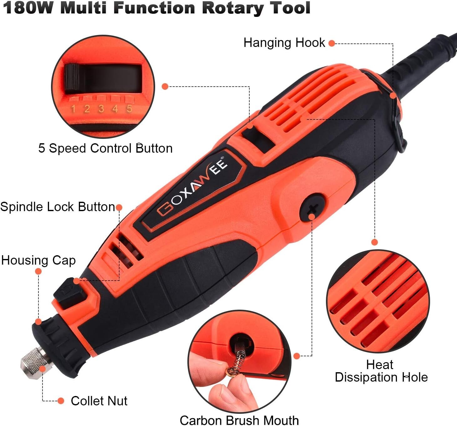 All-in-One 180 Accessories Rotary Tool Set - Perfect for Home and Craft Projects