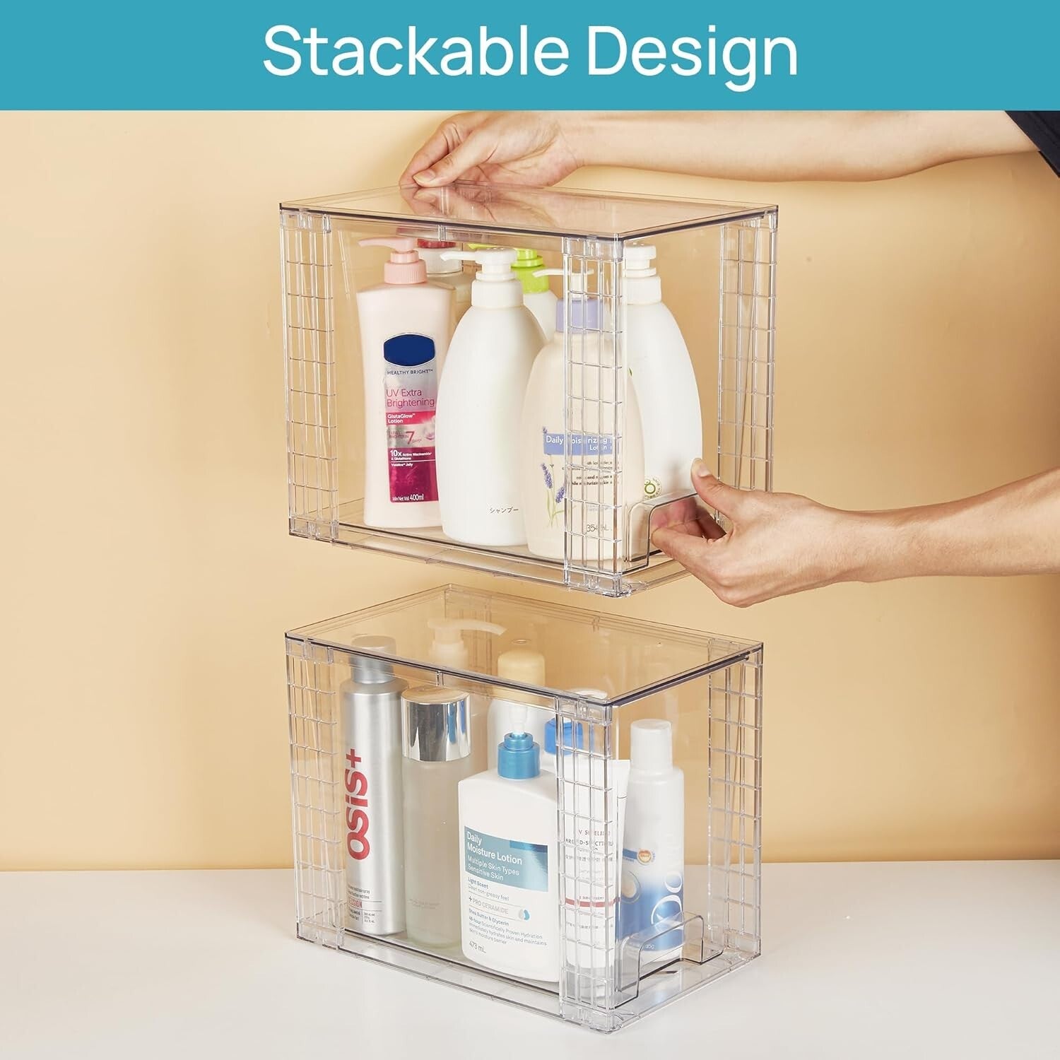 Multi-Purpose Clear Plastic Storage Drawers - Ideal for Cabinets & Vanities