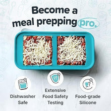 Load image into Gallery viewer, Easy Meal Prepping with Aqua Silicone Freezer Trays - 2 Cup Capacity, 2-Pack