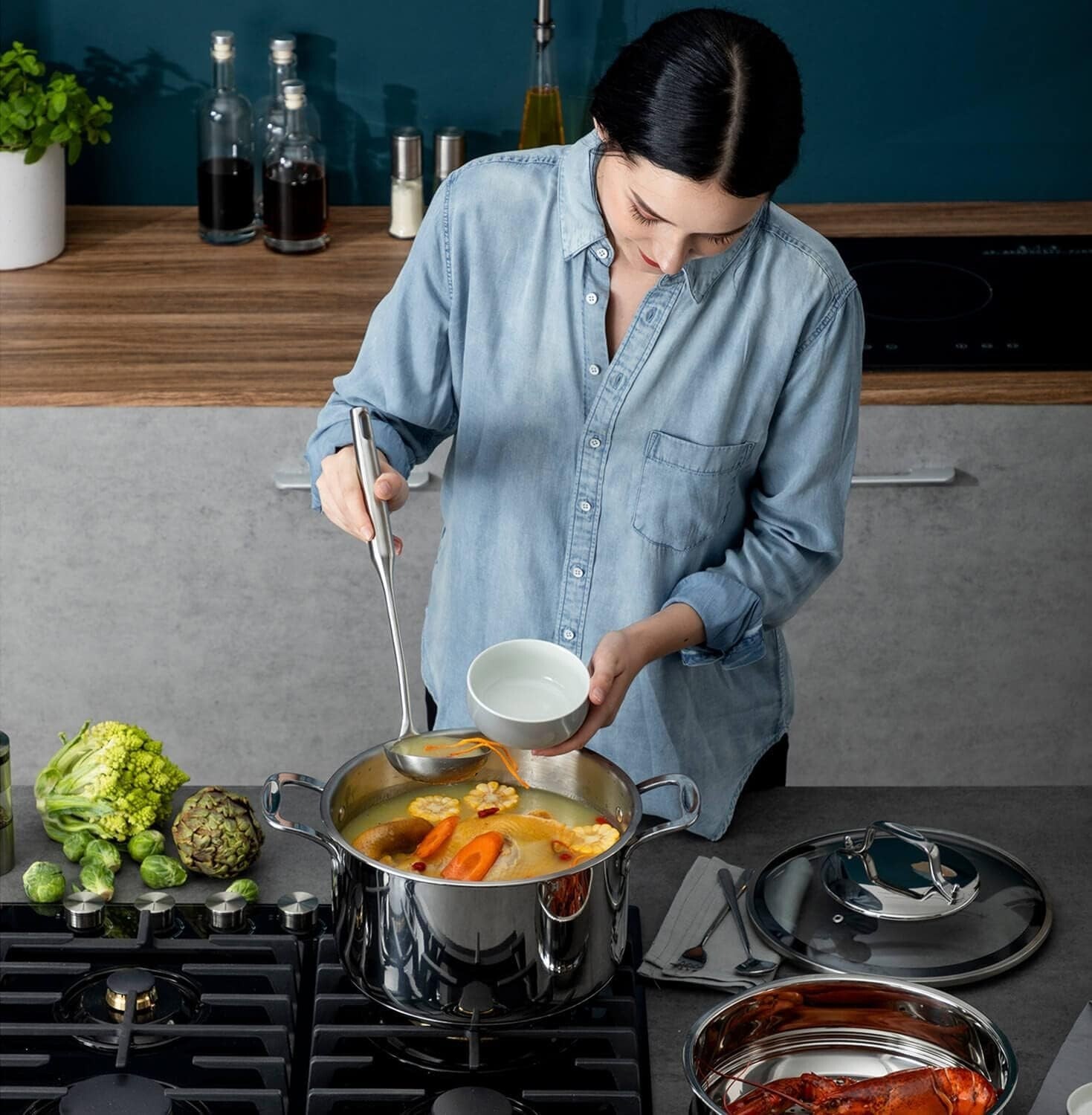 Elegant 18/10 Stainless Steel Kitchen Tools Set - 15" Long, 11 Essential Pieces