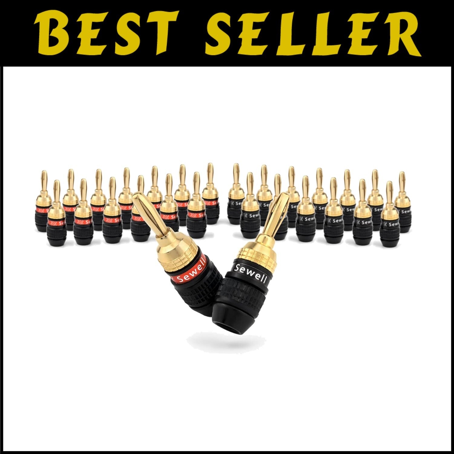 14 Pairs Gold Plated Banana Plugs - Quick Connect for Superior Sound Quality