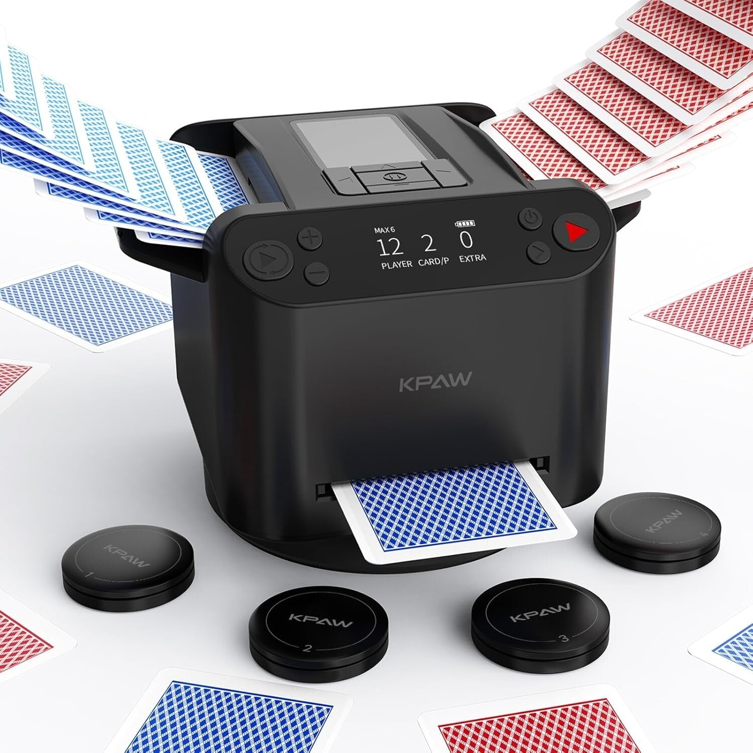 Quiet 2-in-1 Card Shuffler & Dealer with Remotes - Rechargeable for Endless Fun