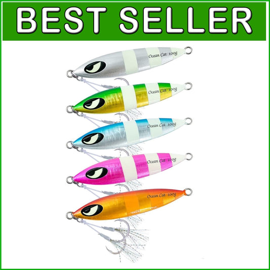 High-Quality Lead Metal Flat Jig with Glow Hooks - Perfect for Saltwater Fishing