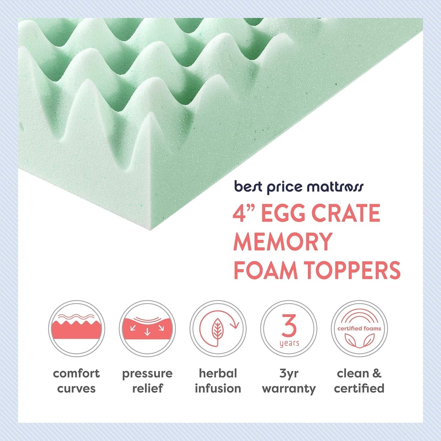 Breathable 4-Inch Twin Memory Foam Topper with Aloe Infusion for Restful Sleep