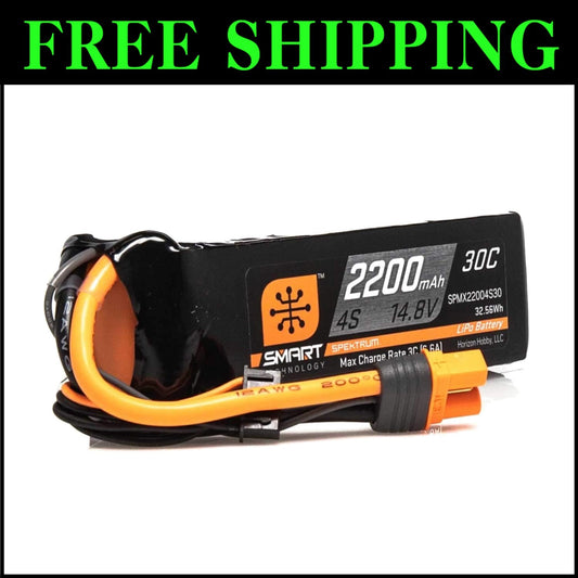 Lightweight 4S 14.8V 30C RC LiPo Battery Pack with Data Monitoring Functionality