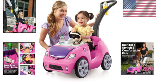 Durable Whisper Ride II Toddler Car with Safety Seat Belt & Cup Holders